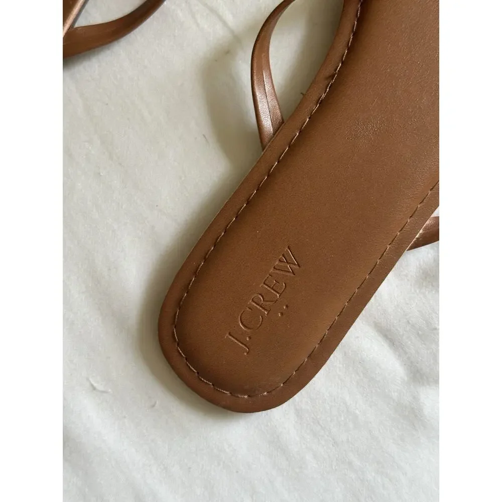 J.Crew Womens Size 11 Brown Flip Flop Sandals Thong Flat New